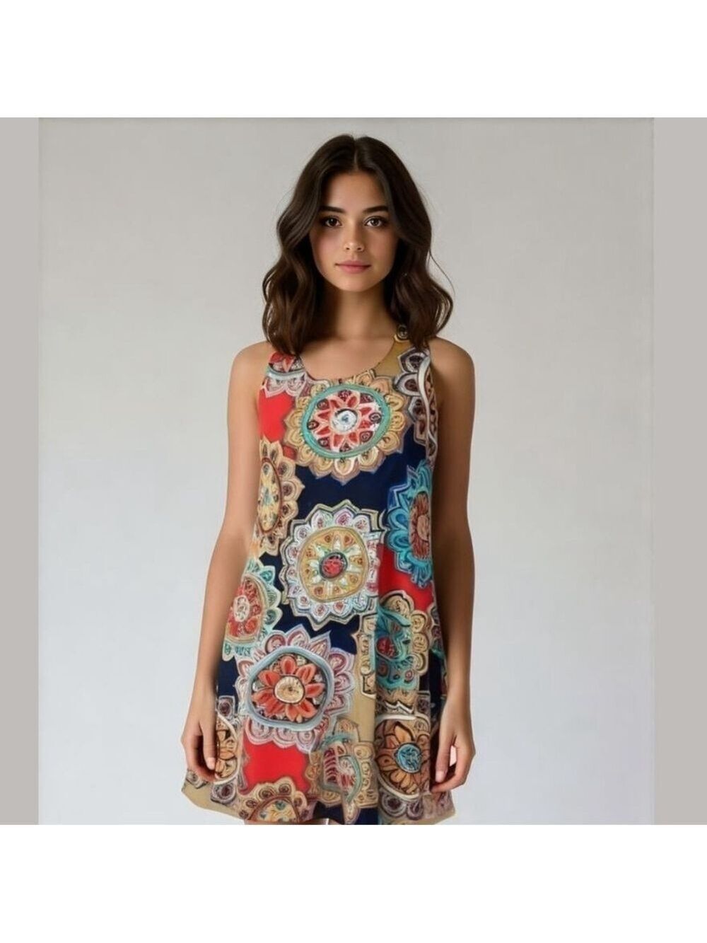 HERSHE  A line dress, very colorful, size Small-Medium.Two pockets on the sides.